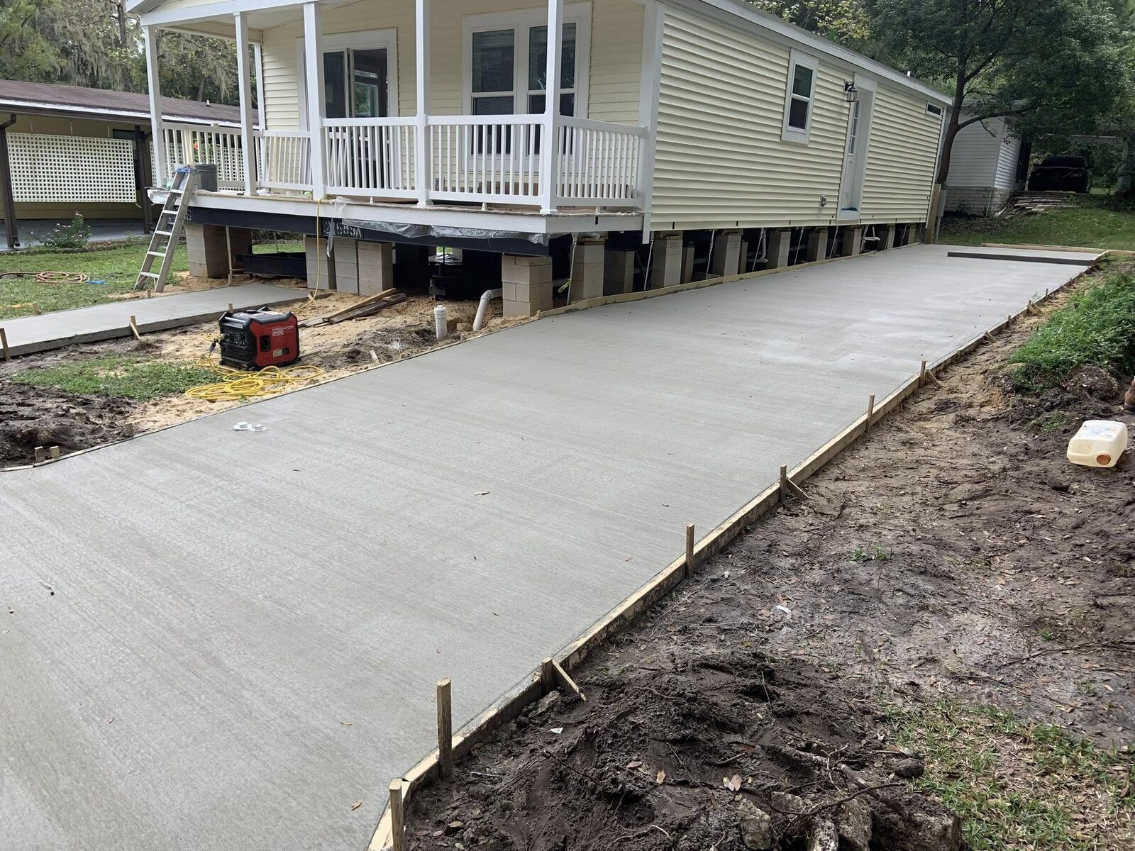 Concrete driveway and approach