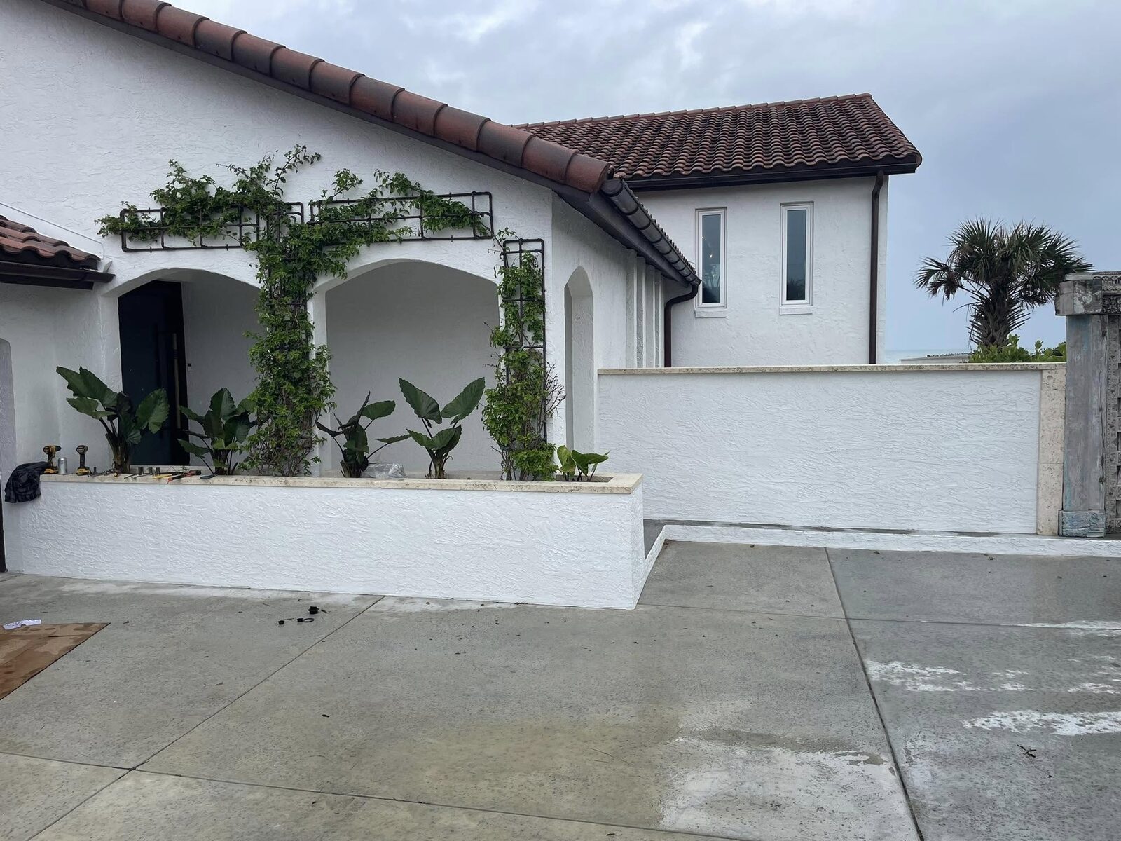 Finished concrete driveway and entry
