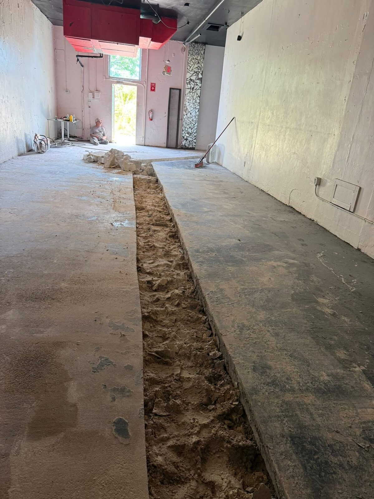 Finished decorative concrete floor overlay