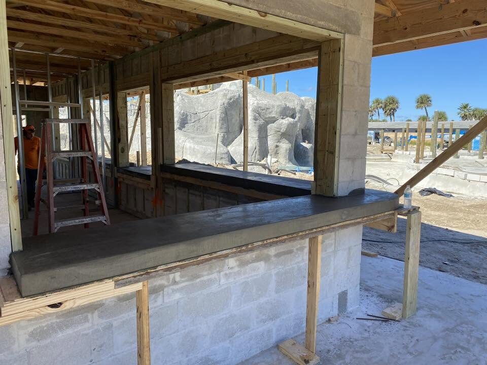 Covered patio slab